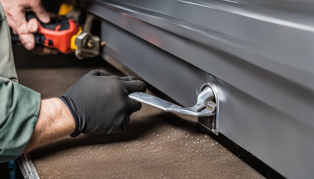 garage door track repair process