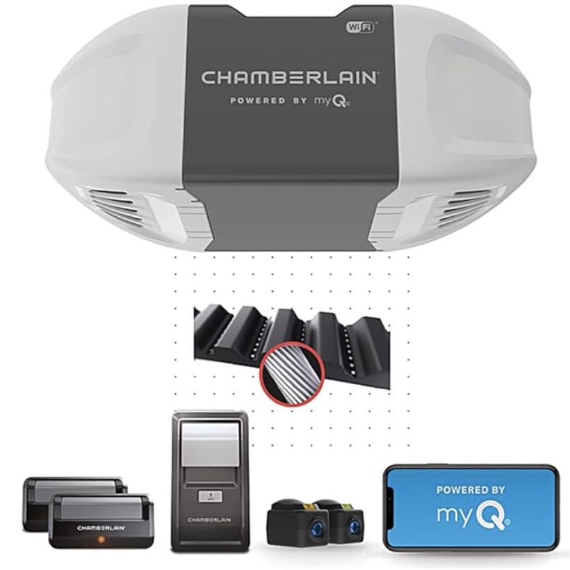 Chamberlain B4603T MYQ Smart Garage Door Opener, Ultra Quiet Belt Drive, 3/4-HP