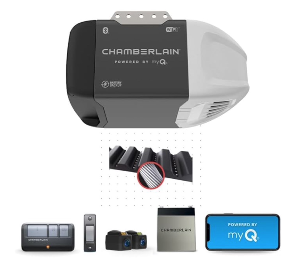 Chamberlain 1:2 HP Ultra-Quiet Smart Garage Door Opener with Battery Backup​